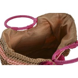 Bolso Mediterraneo DKD Home Decor Rosa Rojo 15 x 35 x 44 cm (4 Unidades)