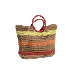 Bolso Mediterraneo DKD Home Decor Rosa Rojo 15 x 35 x 44 cm (4 Unidades)