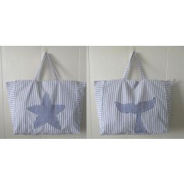 Bolso Atlantico DKD Home Decor Azul Blanco 24 x 50 x 60 cm (4 Unidades) Precio: 51.89000058. SKU: B1J97WGZKP