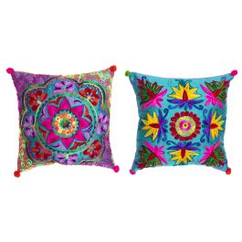 Cojin Folk DKD Home Decor Turquesa 10 x 40 x 40 cm (4 Unidades) Precio: 45.8900002. SKU: B1JW5AH2NH