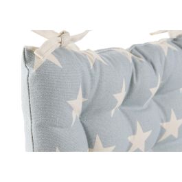 Cojin Silla Scandi DKD Home Decor Blanco Azul 6 x 40 x 40 cm (4 Unidades)