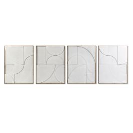 Cuadro Moderno DKD Home Decor Blanco Natural 3 x 80 x 60 cm (4 Unidades)