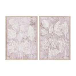 Cuadro Scandi DKD Home Decor Rosa Oscuro Blanco 2.5 x 70 x 50 cm (4 Unidades) Precio: 84.8694. SKU: B18ENXXK7J