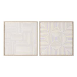 Cuadro Urban DKD Home Decor Blanco 2.5 x 60 x 60 cm (4 Unidades)