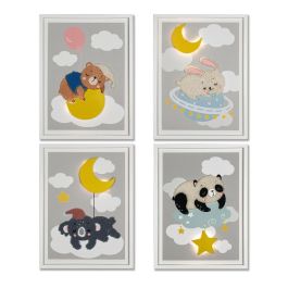 Cuadro Baby DKD Home Decor Gris Amarillo 1.8 x 40 x 30 cm (4 Unidades) Precio: 55.50000049. SKU: B138CZZ279