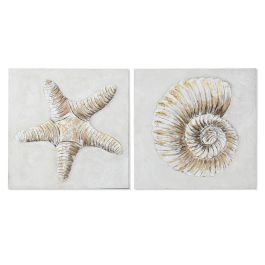 Cuadro Mediterraneo DKD Home Decor Crudo Dorado 3 x 60 x 60 cm (4 Unidades) Precio: 78.7468. SKU: B18D4YJFD9