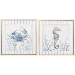 Cuadro Atlantico DKD Home Decor Azul Blanco 3 x 40 x 40 cm (4 Unidades) Precio: 84.50000031. SKU: B1BR9J8GSM