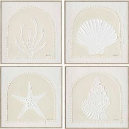 Cuadro Mediterraneo DKD Home Decor Crema Blanco 3 x 40 x 40 cm (4 Unidades) Precio: 93.49999967. SKU: B17W2STY4Q