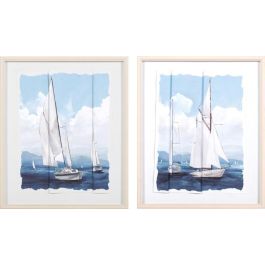 Cuadro Atlantico DKD Home Decor Azul Blanco 4 x 62.5 x 52.5 cm (4 Unidades) Precio: 107.79000045. SKU: B12LDTBBH2