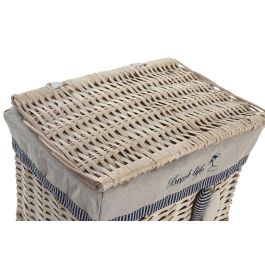 Cesta Mediterraneo DKD Home Decor Beige Azul 25 x 24 x 37 cm Set de 2 (4 Unidades)