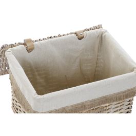 Cesta Mediterraneo DKD Home Decor Beige Azul 25 x 24 x 37 cm Set de 2 (4 Unidades)