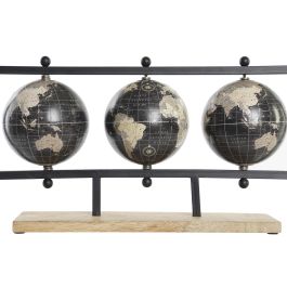 Globo Terraqueo Vintage DKD Home Decor Negro Marron 12.7 x 27 x 49.5 cm (4 Unidades)