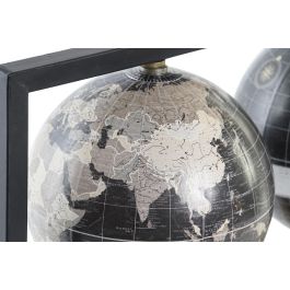 Globo Terraqueo Vintage DKD Home Decor Negro Marron 12.7 x 27 x 49.5 cm (4 Unidades)