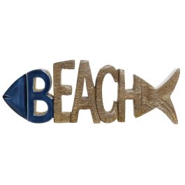 DKD Home Decor Decoracion Mediterraneo Azul Natural Mango 2.5 x 9 x 25 cm (4 Unidades)