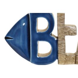 DKD Home Decor Decoracion Mediterraneo Azul Natural Mango 2.5 x 9 x 25 cm (4 Unidades)