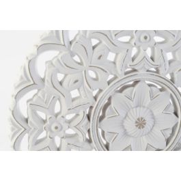 Decoracion Pared Indio DKD Home Decor Blanco Marron Claro 2 x 40 x 40 cm (4 Unidades)