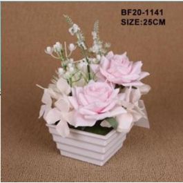 Planta DKD Home Decor Rosa Blanco 16 x 25 x 16 cm (4 Unidades)