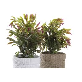 Planta  DKD Home Decor Marron Blanco 16 x 21 x 16 cm (4 Unidades)