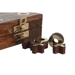 Juego De Mesa Colonial DKD Home Decor Marron Dorado 10 x 3.5 x 10 cm (4 Unidades)