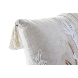 Cojin Cottage DKD Home Decor Beige Blanco 10 x 45 x 45 cm (4 Unidades)