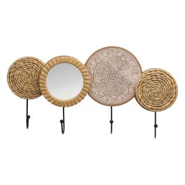 Perchero Boho DKD Home Decor Natural 23.5 x 5 x 45 cm (4 Unidades)