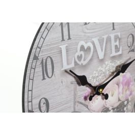 Reloj Shabby DKD Home Decor Gris Lila 4 x 33 x 33 cm (4 Unidades)