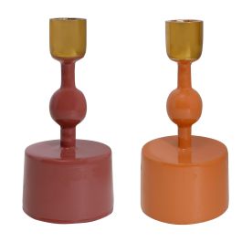Portavela Moderno DKD Home Decor Naranja Terracota 8 x 16 x 8 cm (4 Unidades) Precio: 41.94999941. SKU: B13SRAZHJY