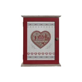 Guardallaves Alpino DKD Home Decor Rojo Blanco 6.5 x 26 x 20 cm (4 Unidades)