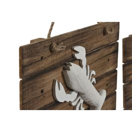 Decoracion Pared Antique DKD Home Decor Natural Blanco 3.5 x 22 x 30 cm (4 Unidades)