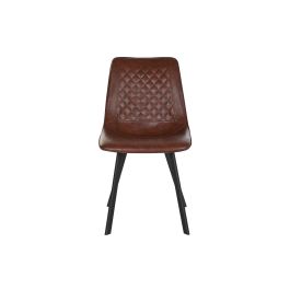 Silla Vintage DKD Home Decor Marron Oscuro Negro 49 x 85 x 63 cm (4 Unidades)