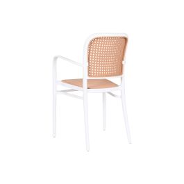 Silla  DKD Home Decor Blanco Marron 52 x 86.5 x 56 cm (4 Unidades)