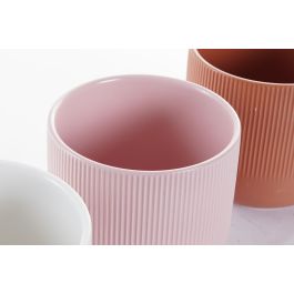 Macetero Urban DKD Home Decor Verde Rosa 13 x 13 x 13 cm (4 Unidades)