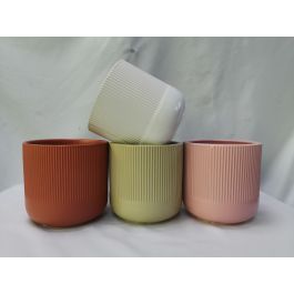 Macetero Urban DKD Home Decor Verde Rosa 13 x 13 x 13 cm (4 Unidades)