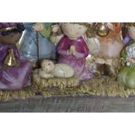 Nacimiento Navidad Tradicional DKD Home Decor Marron Multicolor 6.5 x 20 x 19 cm (4 Unidades)