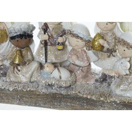 Nacimiento Navidad Tradicional DKD Home Decor Marron Multicolor 6.5 x 20 x 19 cm (4 Unidades)