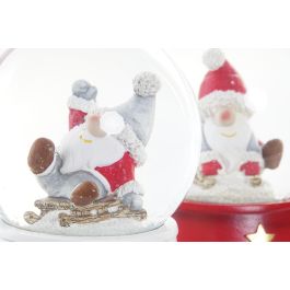 Bola Decoracion Navidad Tradicional DKD Home Decor Rojo Blanco 9.5 x 13.5 x 9.5 cm (4 Unidades)