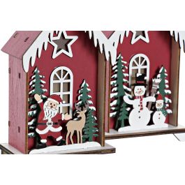 Casa Navidad Tradicional DKD Home Decor Rojo Blanco 5.5 x 16 x 9.5 cm (4 Unidades)