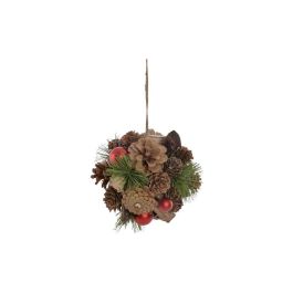 Bola Decoracion Navidad Alpina DKD Home Decor Marron Rosa 14 x 14 x 14 cm (4 Unidades)