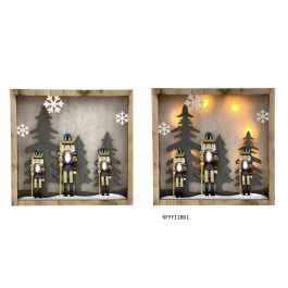 Decoracion Pared Navidad Fantasia DKD Home Decor Multicolor Natural 4.5 x 30 x 30 cm (4 Unidades)