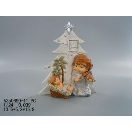 Nacimiento Navidad Tradicional DKD Home Decor Blanco Marron 5.2 x 15.9 x 13.6 cm (4 Unidades)