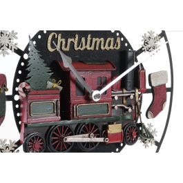 Reloj Pared Navidad Tradicional DKD Home Decor Verde Rojo 3.5 x 32.5 x 34 cm (4 Unidades)