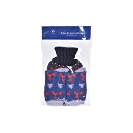 Bolsa Agua Caliente Navidad Alpina DKD Home Decor Azul Gris Claro 28 x 4 x 17 cm Set de 2 (4 Unidades)