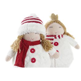 Figura Navidad Tradicional DKD Home Decor Rojo Blanco 11 x 28 x 17 cm (4 Unidades)