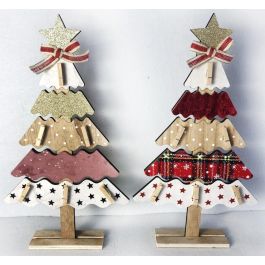 Decoracion Navidad Tradicional DKD Home Decor Rosa Rojo 4 x 40 x 22 cm (4 Unidades)