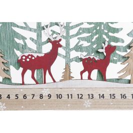 Calendario Adviento Navidad Alpina DKD Home Decor Verde Rojo 4 x 22 x 40 cm (4 Unidades)