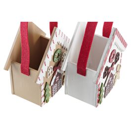 Decoracion Colgante Navidad Tradicional DKD Home Decor Blanco Marron 7 x 15 x 13 cm (4 Unidades)