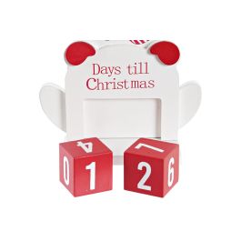 Calendario Adviento Navidad Tradicional DKD Home Decor Rojo Blanco 4 x 18 x 13 cm (4 Unidades)