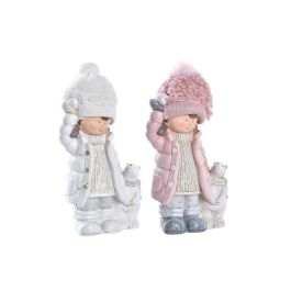 Figura Navidad Moderna DKD Home Decor Blanco Rosa 8.5 x 24 x 12.5 cm (4 Unidades) Precio: 41.94999941. SKU: B1JAHZ9V8G