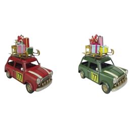 Vehiculo Decoracion Navidad Tradicional DKD Home Decor Rojo Verde 12.5 x 19.5 x 25 cm (4 Unidades)