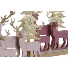 Figura Navidad Fantasia DKD Home Decor Rosa Palo Rosa 8.5 x 26.5 x 17 cm (4 Unidades)